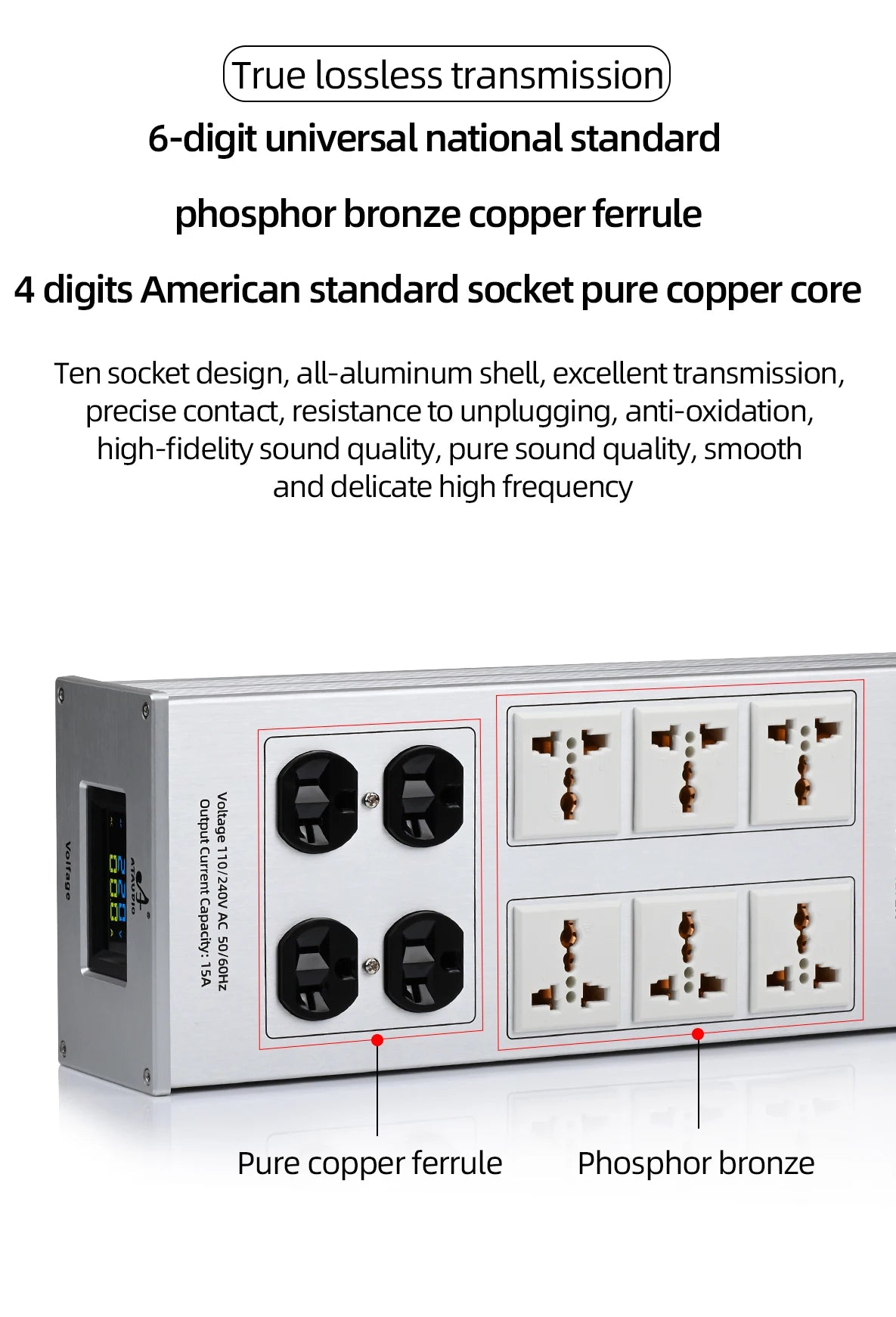 HiFi Power Filter HiFi Lightning Protection Anti-interference PA Audio Power Purifier 220V Dedicated Power Strip