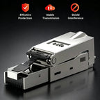 SUMMITEK CAT8 Cat7 CAT6A Tool-Free Connector RJ45 Termination Plug SFTP Zinc Alloy Shielded for Ethernet Cables POE
