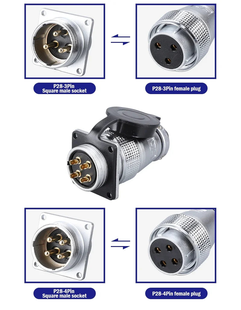 PLS28 P28-2/3/4/5/7/8/10/12/16/17/20/24/26 Pin Aviation Connector Plug WS28 Male Female Plug Socket Connector