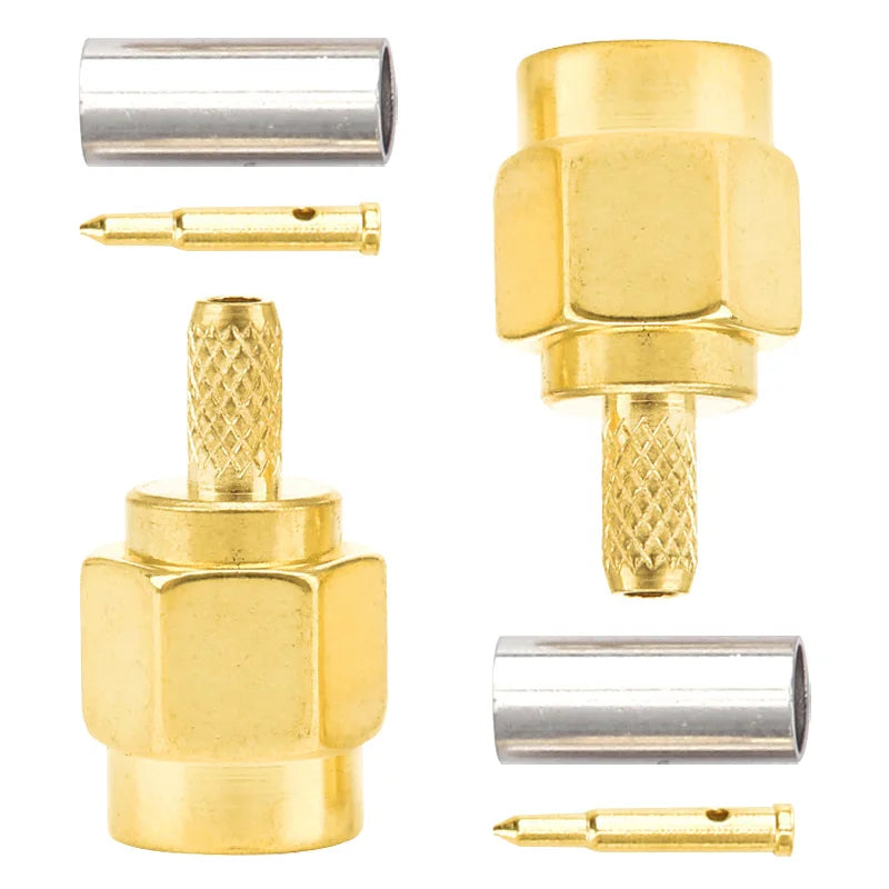 5Pcs SMA Plug SMA-J-1.5 RF Coaxial Connector Female Male Needle Straight Converter for RG174 RG316 LMR100 Crimp Cable