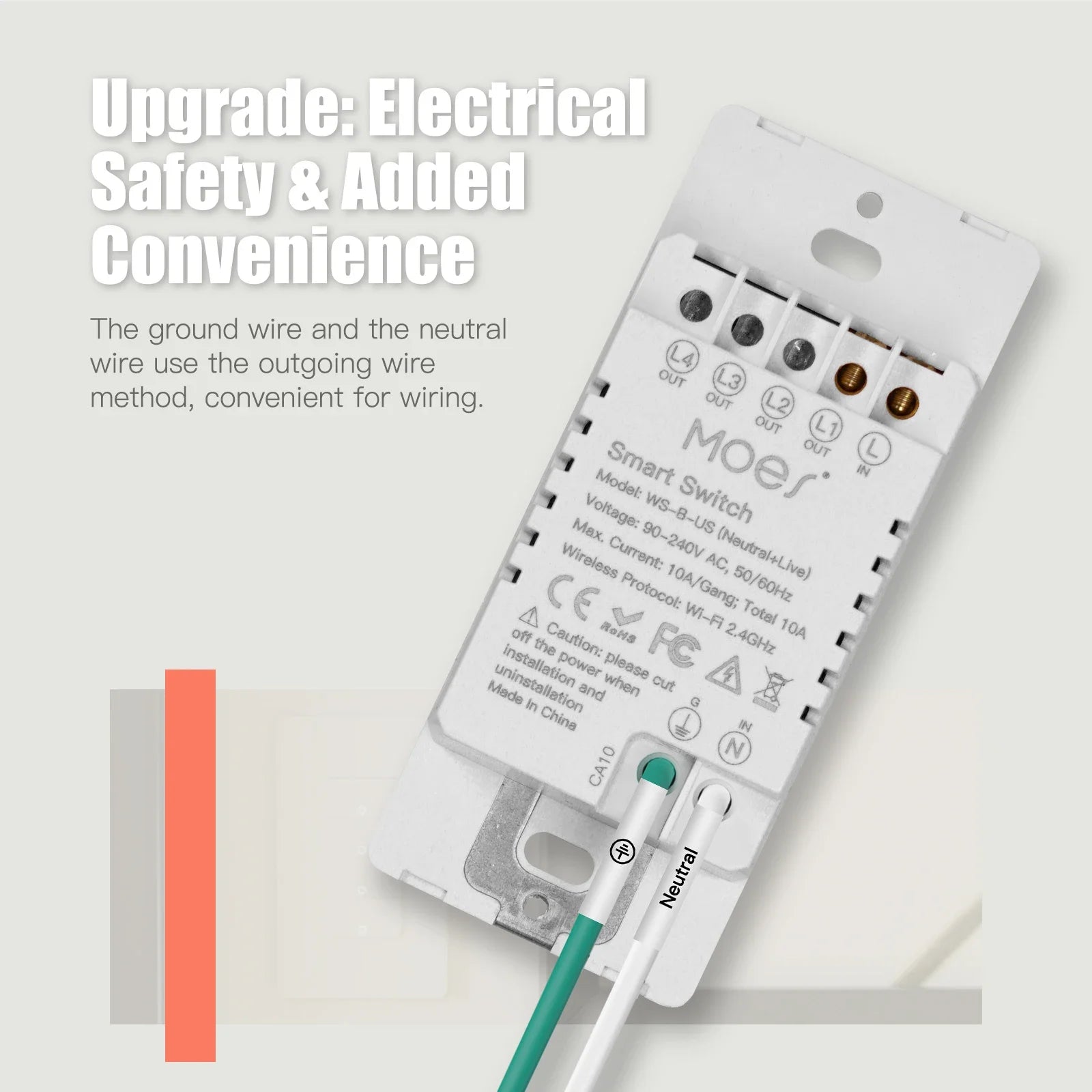 MOES Tuya ZigBee US Smart Light Switch Push Button Wall Switch Neutral Wire/No Neutral Wire Required Work With Alexa Google Home