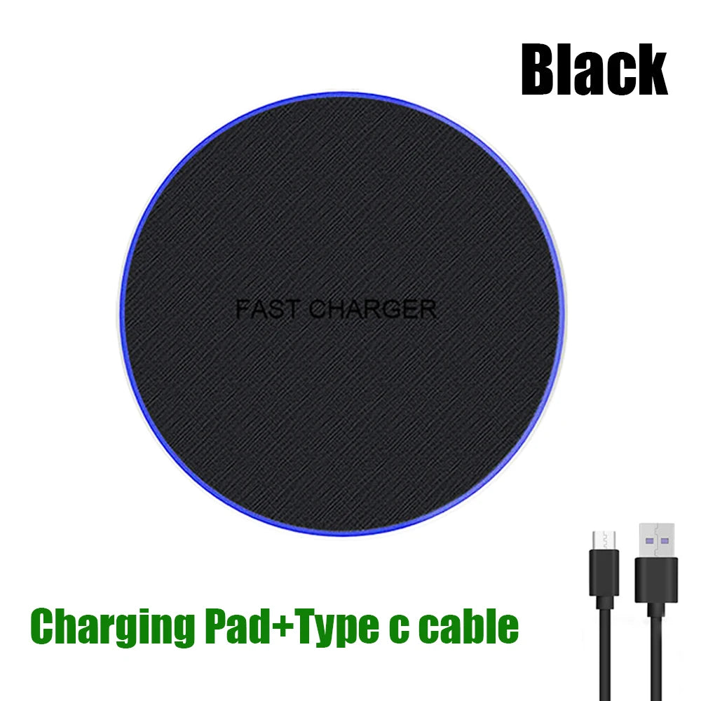 Wireless Charger Pad for iPhone 17 16 15 Pro Max Samsung Galaxy S26 S25 S24 Ultra-Thin Fast Wireless Induction Charging Station