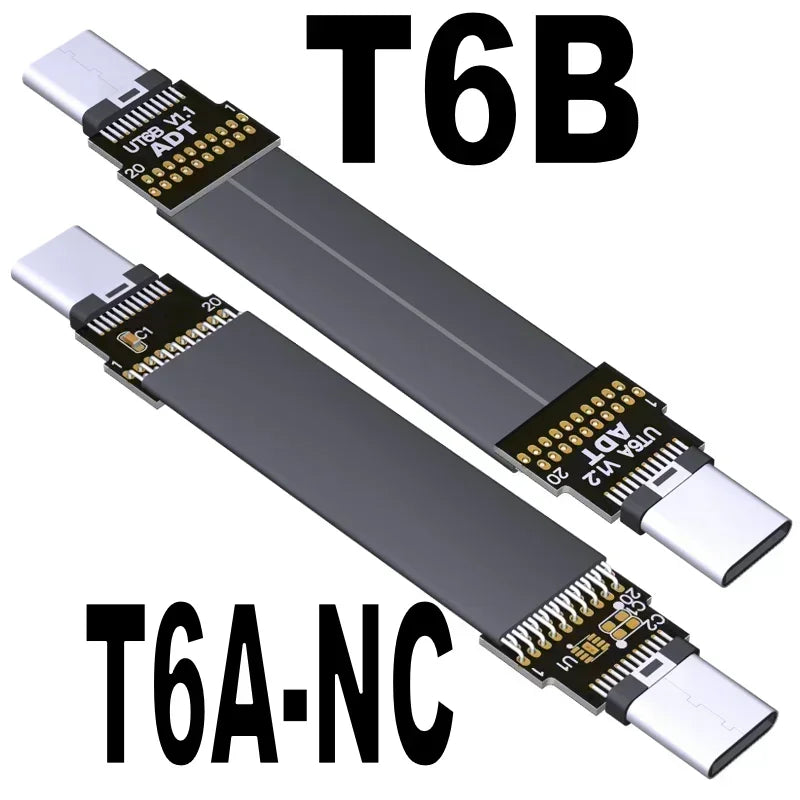 ADT-Link USB 3.2 Type-C to USB-C FFC USB C FPV Flat Slim Thin Ribbon FPC Cable Gen2x2 20Gbps 90°Adapter for Data Sync&Charging