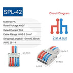 Mini 1 In Multiple Out SPL Quick Easy Splitter Push-in lever Splicing Connectors Terminals Compact Conductor Wiring Connector