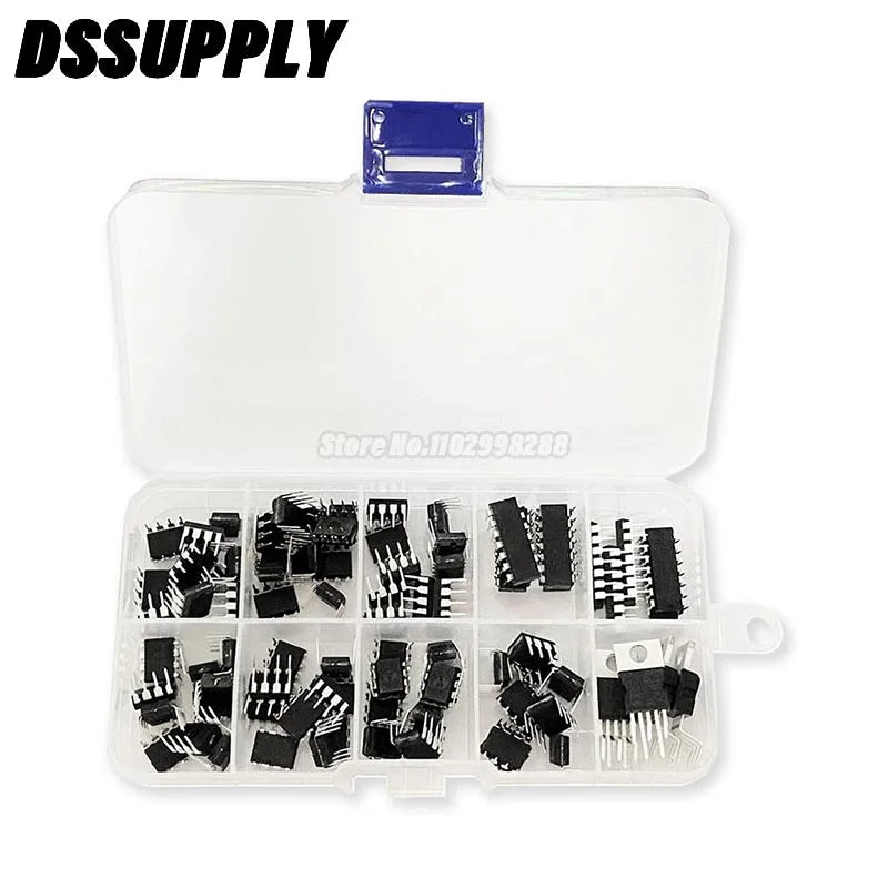 85PCS/Set Integrated Circuit DIP IC JRC4558 LM358 LM386 LM324 LM393 LM339 NE5532 UA741 Electronic Components TDA2030 TDA2822 Kit