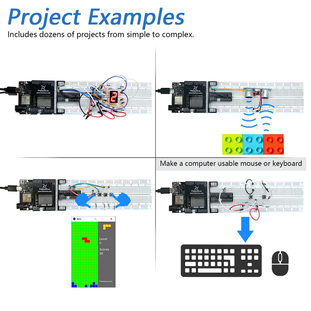 Freenove Super Starter Kit for Arduino UNO R4 V5 WiFi Mini, Arm Cortex-M4, 305-Page Detailed Tutorial, 172 Items, 60 Projects