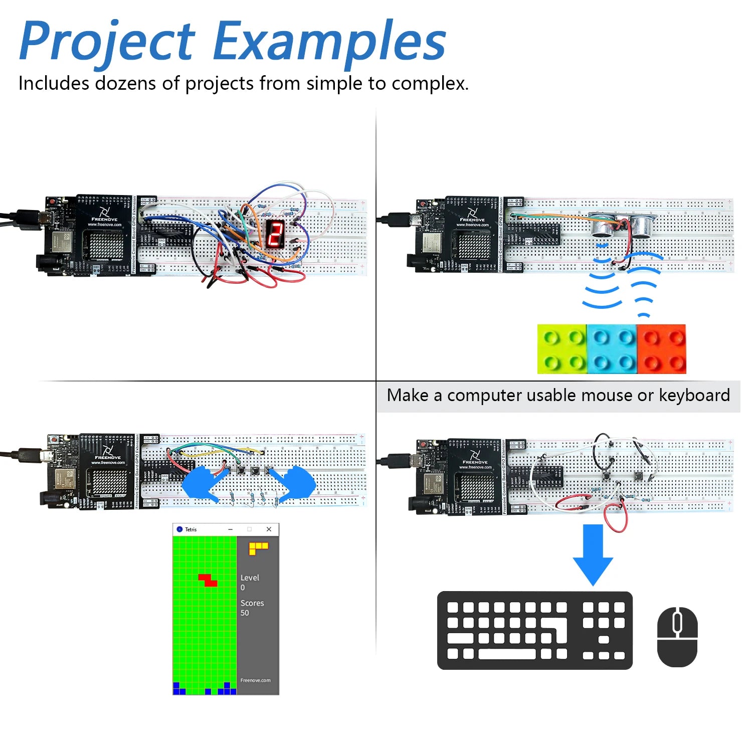 Freenove Super Starter Kit for Arduino UNO R4 V5 WiFi Mini, Arm Cortex-M4, 305-Page Detailed Tutorial, 172 Items, 60 Projects