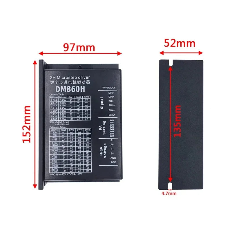 TB6600 DM556 DM542 DM860H Digital Stepper motor driver 2 phase 20-50V DC 1-5.6A for Nema17 Nema23 42 57 Stepper Motor Controller