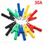 5Pcs 30A Alligator Clip Battery Test Clip Multimeter Pen Cable Probes Crocodile Clamps with 4mm Jack