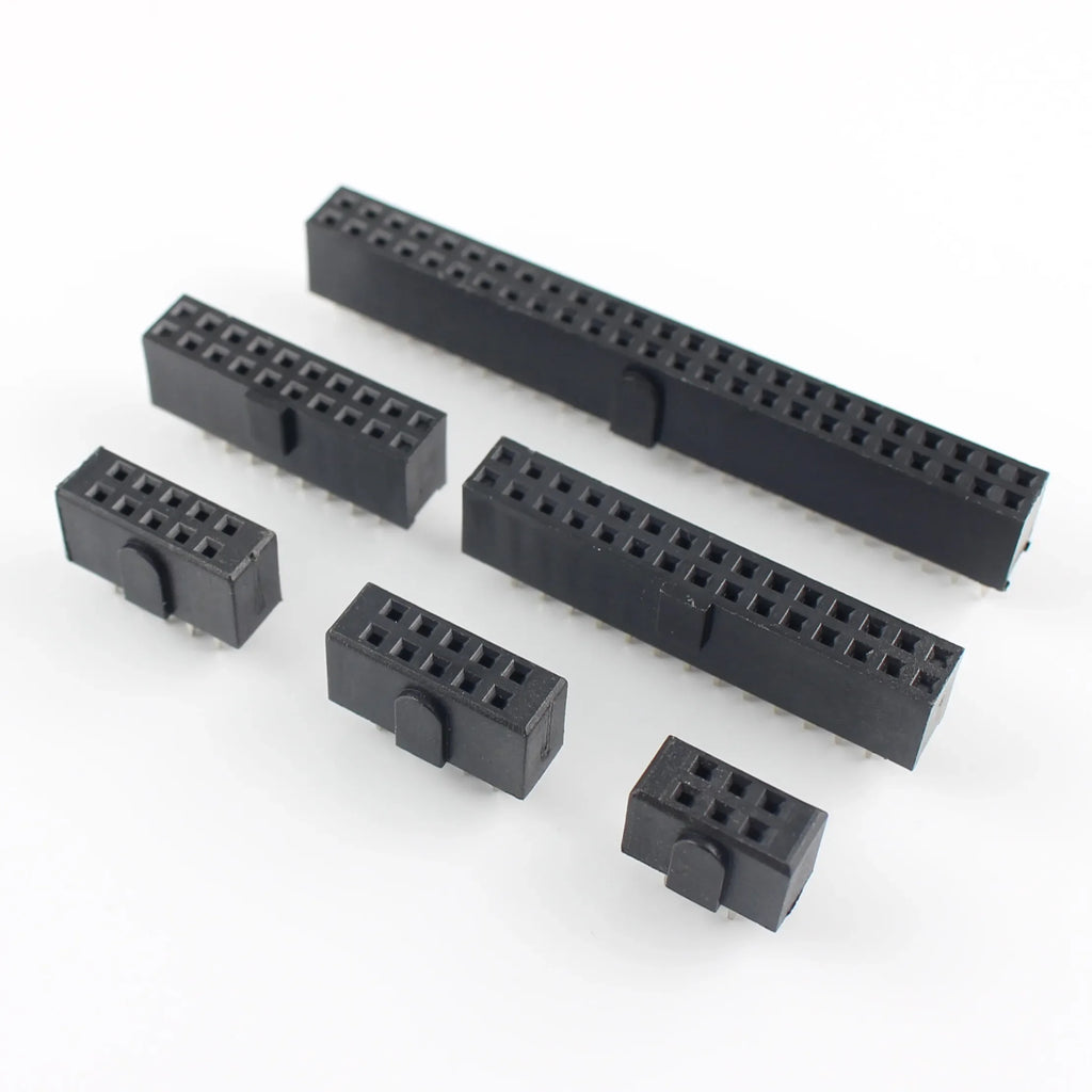 10pcs 2.54mm Pitch Female Header Strip 6/10/14/16/20/26/34/40/50 Pin Dual Straight DIP Polarizing Key Connector 6P 10P 40P 50P