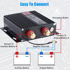 150A 200A Dual Battery Isolator Switch Universal Car Smart Dual Control 12V/24V Voltage Sensitive Relay for ATV, UTV, RV, Truck