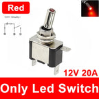 Auto Car Boat Truck 12V LED Toggle Switch Light Illuminated 3pin ON Off 20A with Safety Aircraft Flip Up Cover Guard Red Green