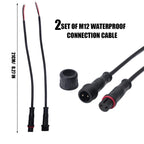 For Car LED Light Motorcycle Modification Accessories M12 IP67 Waterproof Connector Cable 2/4 Pin Male Female Plug with PVC Wire