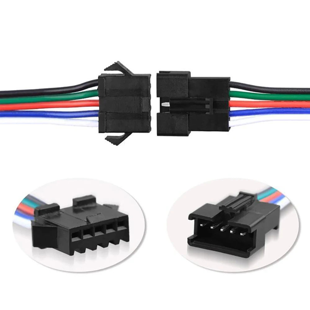 5-50 Pairs Male/Female JST SM Connector 15cm 2Pin 3Pin 4Pin 5Pin 6Pin Wire Cable For WS2812B SK6812 WS2811 RGBW LED Strip Driver