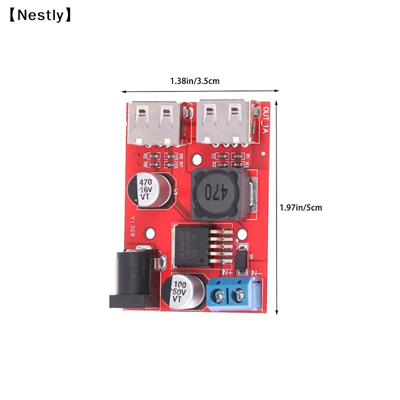 DC 9V 12V 24V 36V To 5V 3A Double USB Charge DC-DC Step-down Converter Car Charging Solar 3A Voltage Regulated Power 〔Nest〕