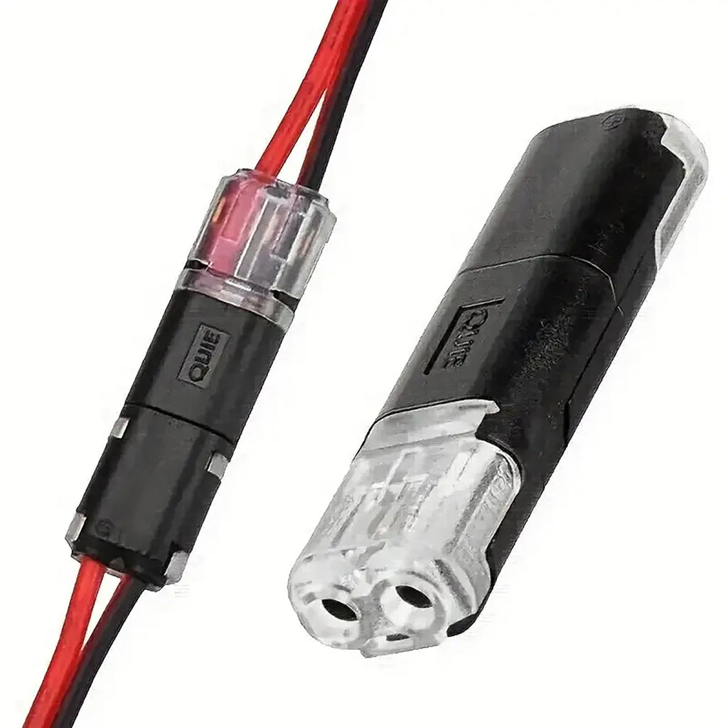 10/20/30/50/100 Pack of H2 2-Pin Pluggable Wire Connectors, Nylon Insulated Copper Quick-Connect Terminal Blocks, Suitable for Low-Voltage Cables, No Power Mode Required, No Electronic Components