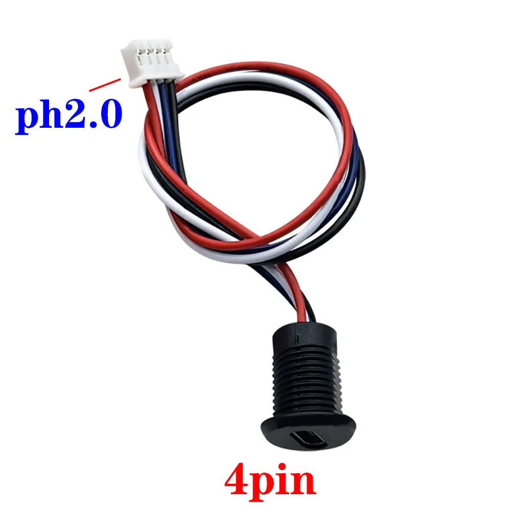 2/4/5/6Pin Type-C USB High Current Charging Socket with PH2.54 Nut Snap Lock Plate Female Type C Waterproof Female Connector
