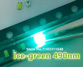Highlight 0603 SMD LED, Ice-green 490nm, Ice-blue 480nm, 1608 Large Chip 2Pin Light Emitting Diode