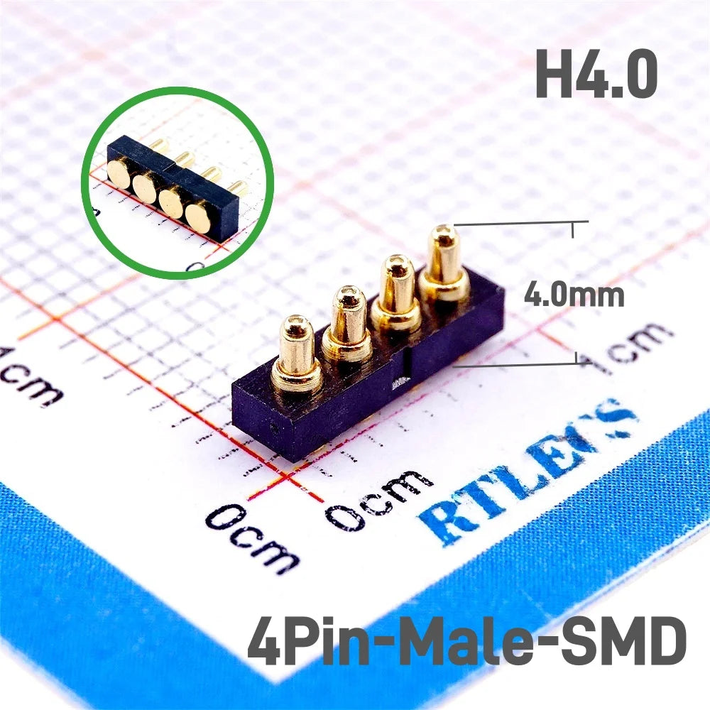 Spring-Loaded Pogo Pin Connector 2.0 mm Pitch 2 3 4 5 6 Pins Through Holes PCB SMD Height 3 4 4.5 7 mm Modular Contact Strip