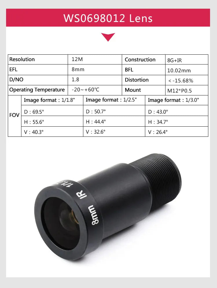 New Original Raspberry Pi High Quality HQ M12 Camera Module 12.3MP IMX477 Sensor, Support for M12-Mount Lens