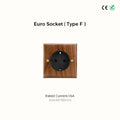 Avoir Retro Black Walnut Panel Toggle Switches USB Type C FR EU Socket Outlet Brass Lever Wall Light Switches Cat6 Rj45 For Home
