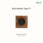 Avoir Retro Black Walnut Panel Toggle Switches USB Type C FR EU Socket Outlet Brass Lever Wall Light Switches Cat6 Rj45 For Home