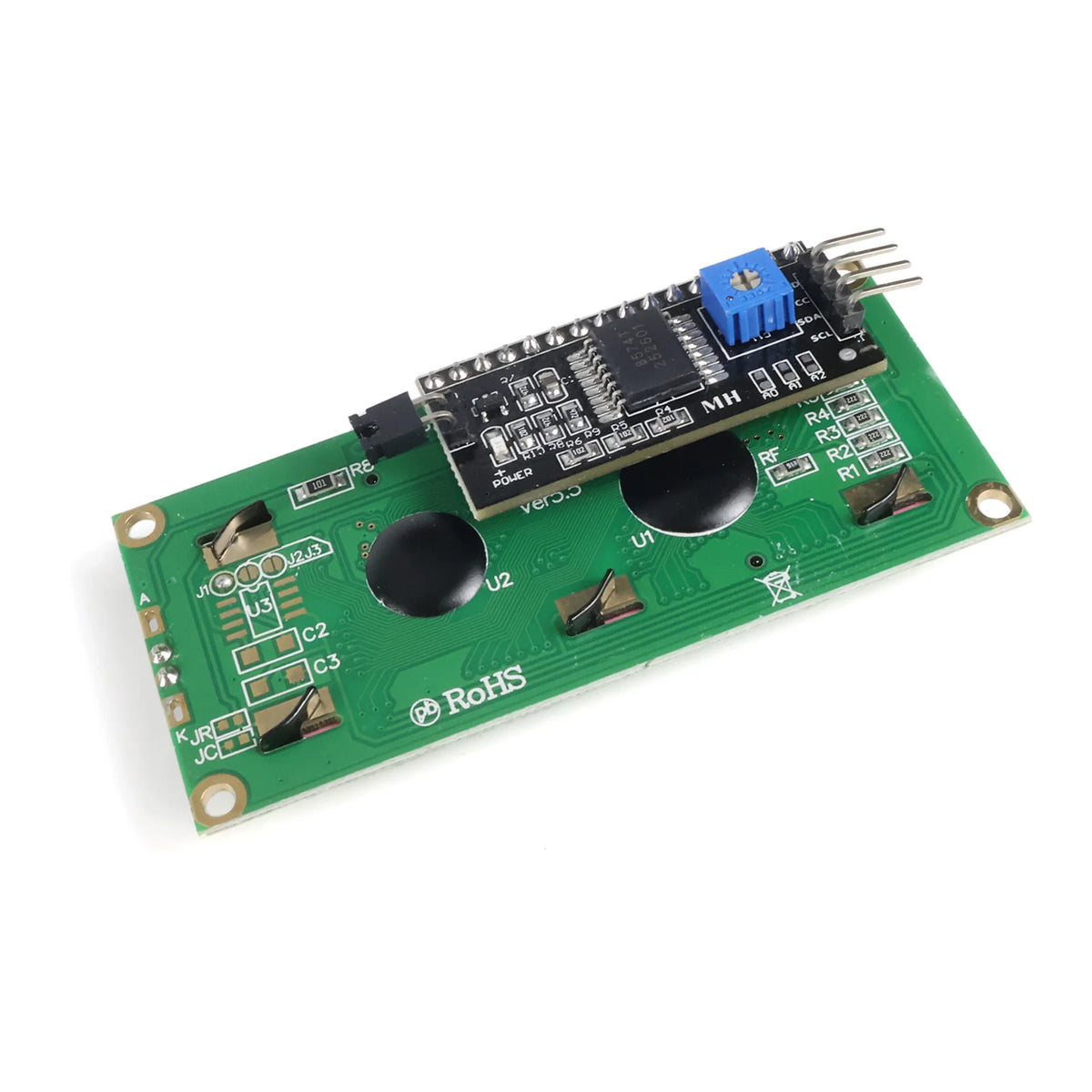 LCD1602+I2C Module Blue / Yellow Green Screen 16x2 Character LCD Display PCF8574T PCF8574 IIC I2C Interface 5V for Arduino