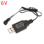 5V to 3.7/4.8/6/7.2/8.4/9.6V250mA Battery USB Power Charger Cable SM 2P Forward Plug for Remote Control Boat Car USB Charger Toy