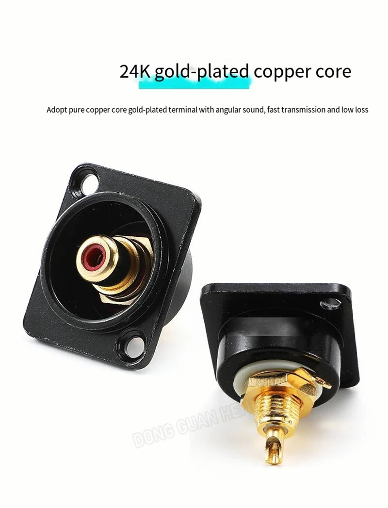 D Type RCA Female Jack YS367A Mounting Module Solder Socket AV Audio Video Connector for DVD Panel