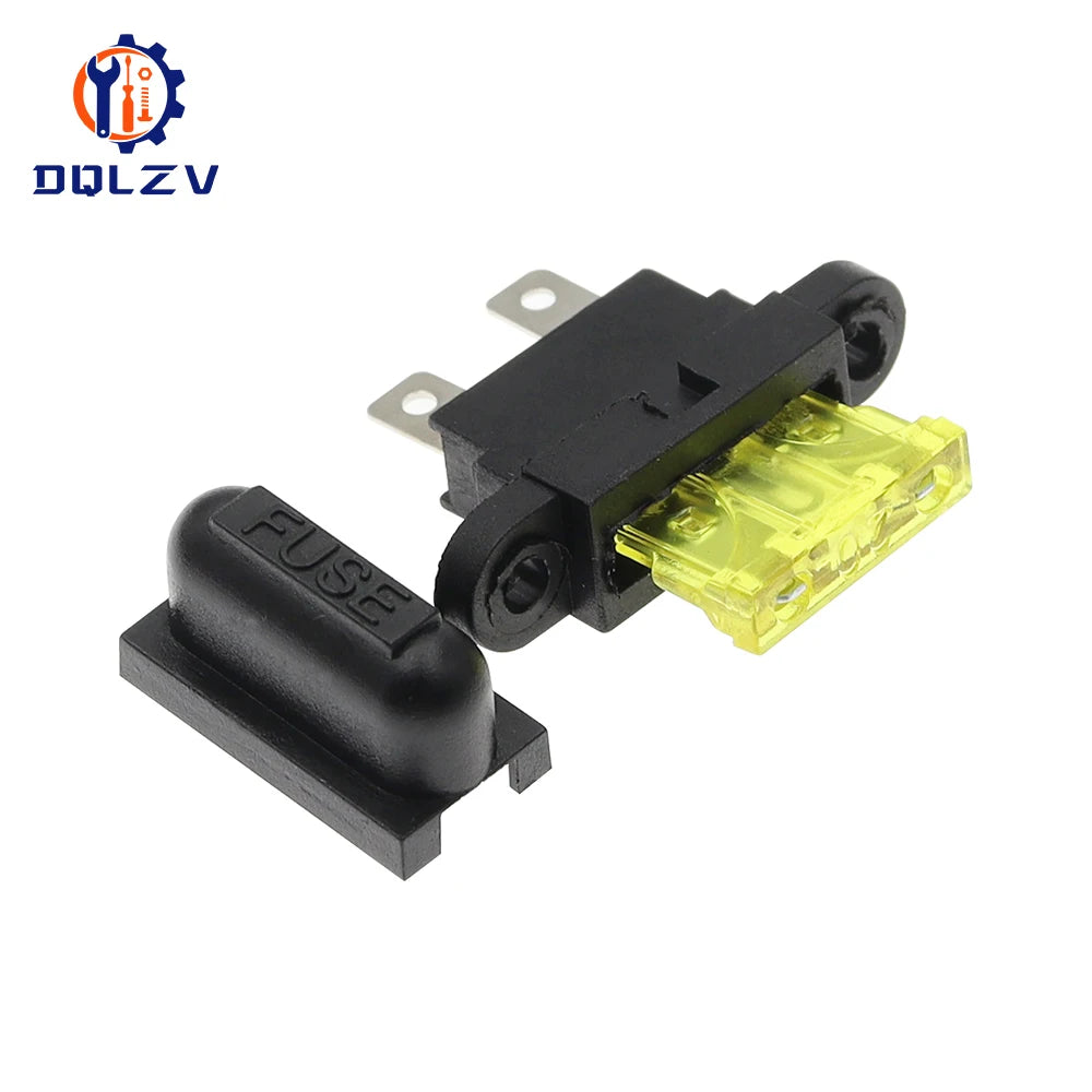 Waterproof Auto Standard Middle Fuse Holder + Car Boat Truck ATC ATO Blade Fuse 5A 7.5A 10A 15A 20A 25A 30A 35A 40A