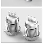 Metal Push Button Switch 12MM 3Pins 1NO1NC No Light waterproof Flat/High Head Momentary Latching Welding Foot Switch