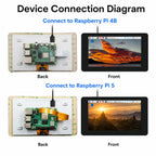 7 Inch DSI Touch Screen for Raspberry Pi 5 4B 3B+ 3B IPS Display 800*480 LCD MIPI CSI Cable With Standard Monitor for RPI 5 Pi5