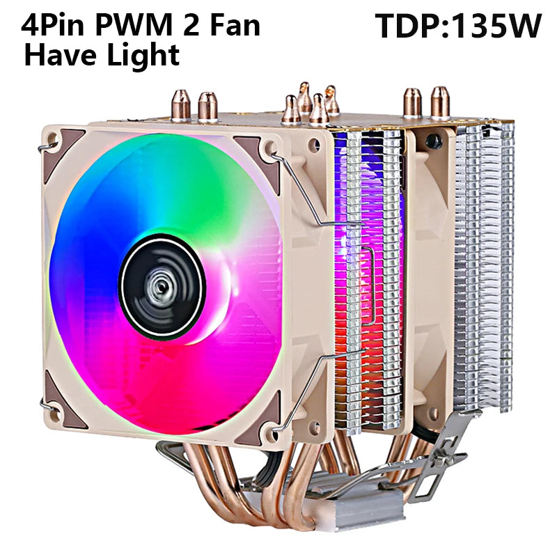 XUANFENG Air-cooled CPU Cooler 90mm Fan Twin Towers 4/6 Heat Pipe 4pin/PWM Compatible LGA2011 115x 1200 1700 X79 X99 AMD AM3 AM4