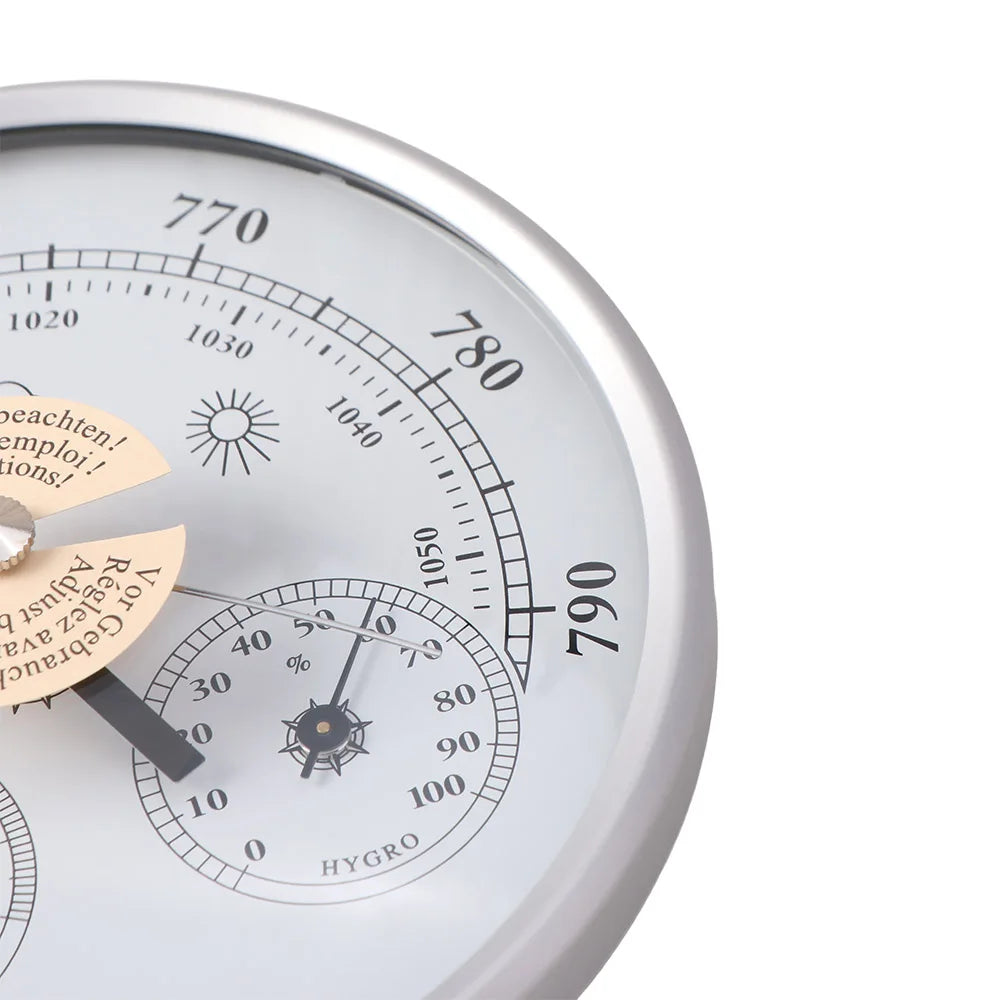 3 in 1 Barometer Thermometer Hygrometer Large Display Wall Mounted Indoor Climate Monitor No Battery Waterproof