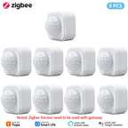 1- 10PCS Tuya Zigbee PIR Motion Sensor Detector Security Smart Life Tuya Zigbee Movement PIR Detector Needs Zigbee Gateway/Hub