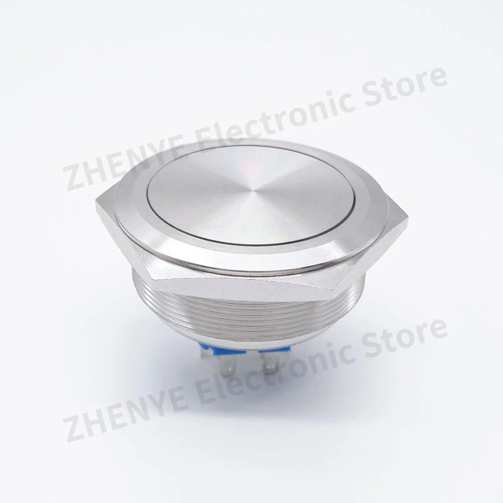 40mm Metal Push Button Switch Power LED Light Waterproof Reset Self-locking Latching Start Stop Switch On Off 2NO2NC With Wire