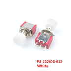 5Pcs PS-102 DS-612 3Pin 6mm Mini Momentary Automatic Return Push Button Switch ON-(ON) 2A 250VAC/5A 120VAC Toggle Switches