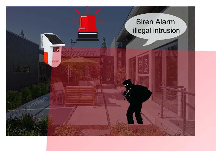Microwave Solar PIR Sensor Welcome Ring Doorbell Infrared Motion Alarm Detector for Door Bell, Anti Theft Intruder Home Security