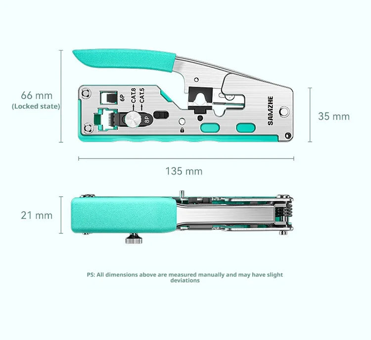SAMZHE RJ45 Crimp Tool Crimper Cutter for Cat5e/6/7/8 8P 6P Modular Connector Ethernet All-in-one Wire Tool ﻿Ethernet Modular