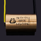 1pcs Copper foil Oil-Impregnated Silver Pin Polar Capacitor HIFI Audio DIY Grinding Mill Frequency Division Coupling MKP