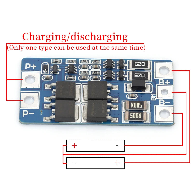 1-10Pcs 2S 10A 7.4V Li-Battery BMS Protection Board to 8.4V with Balanced Function / Overcharge Protection for 18650 Batteries