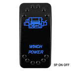 Waterproof Rocker Switch with Blue LED | 12V/24V Latching & Momentary (SPST/ DPDT) | for Marine, UTV, ATV, RZR, Automotive