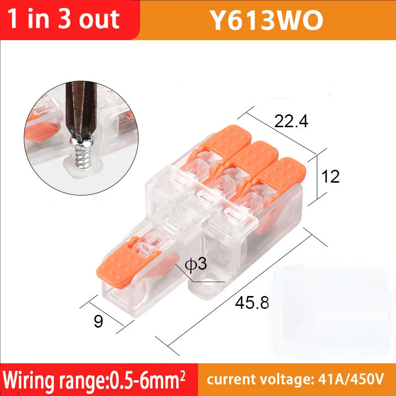 Fast Wiring Wire Connectors Splitter Terminal Blocks Quick Plug-in Connector Conductor Cable Junction Box