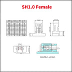 50pcs/LOT JST SH 1.0 female material SH1.0 1mm Pitch Connector 2/3/4/5/6/7/8/9/10P Pin Leads Housing Shell Housing SH-Y