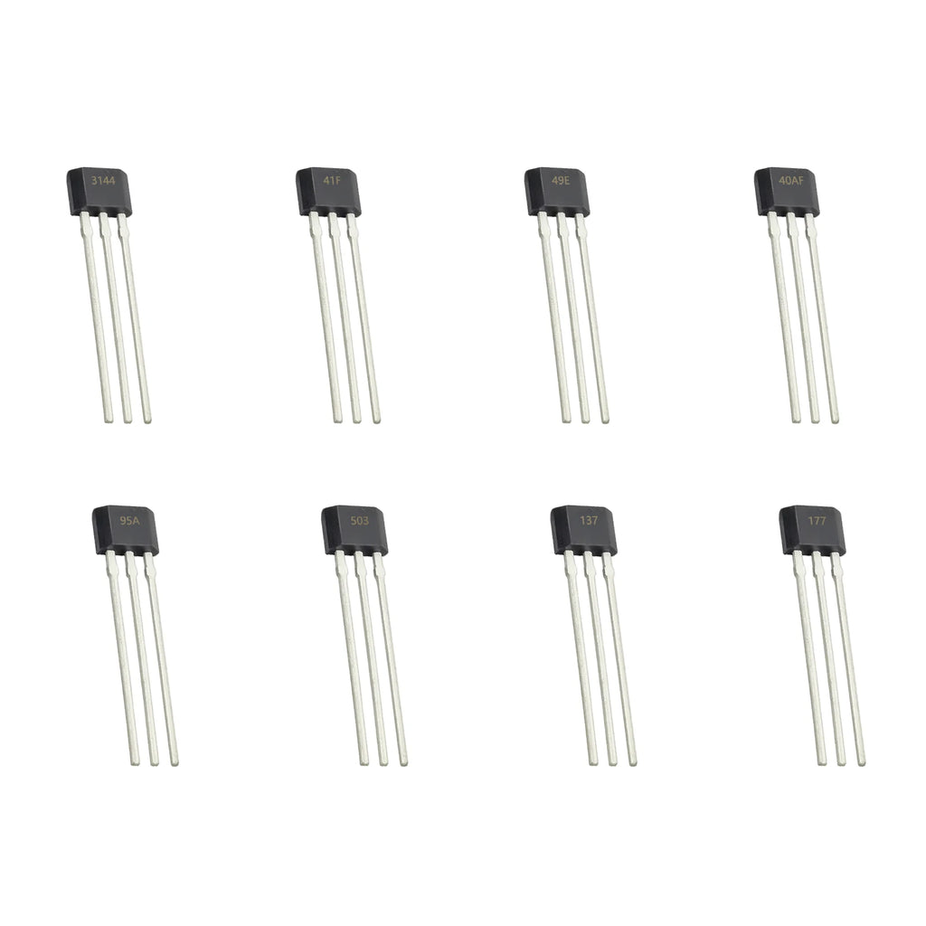 10 Values Hall Effect Sensor Kit A3144E SS41F SS49E SS40AF US1881 AH3503 OH137 ATS177 ATS276 ATS477 3144E/41F/49E Total 50 Pcs