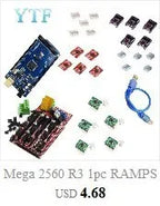 Mega 2560 R3 1pc RAMPS 1.4 control panel 5pcs DRV8825 or A4988 Stepper Motor Drive 3D Printer Parts