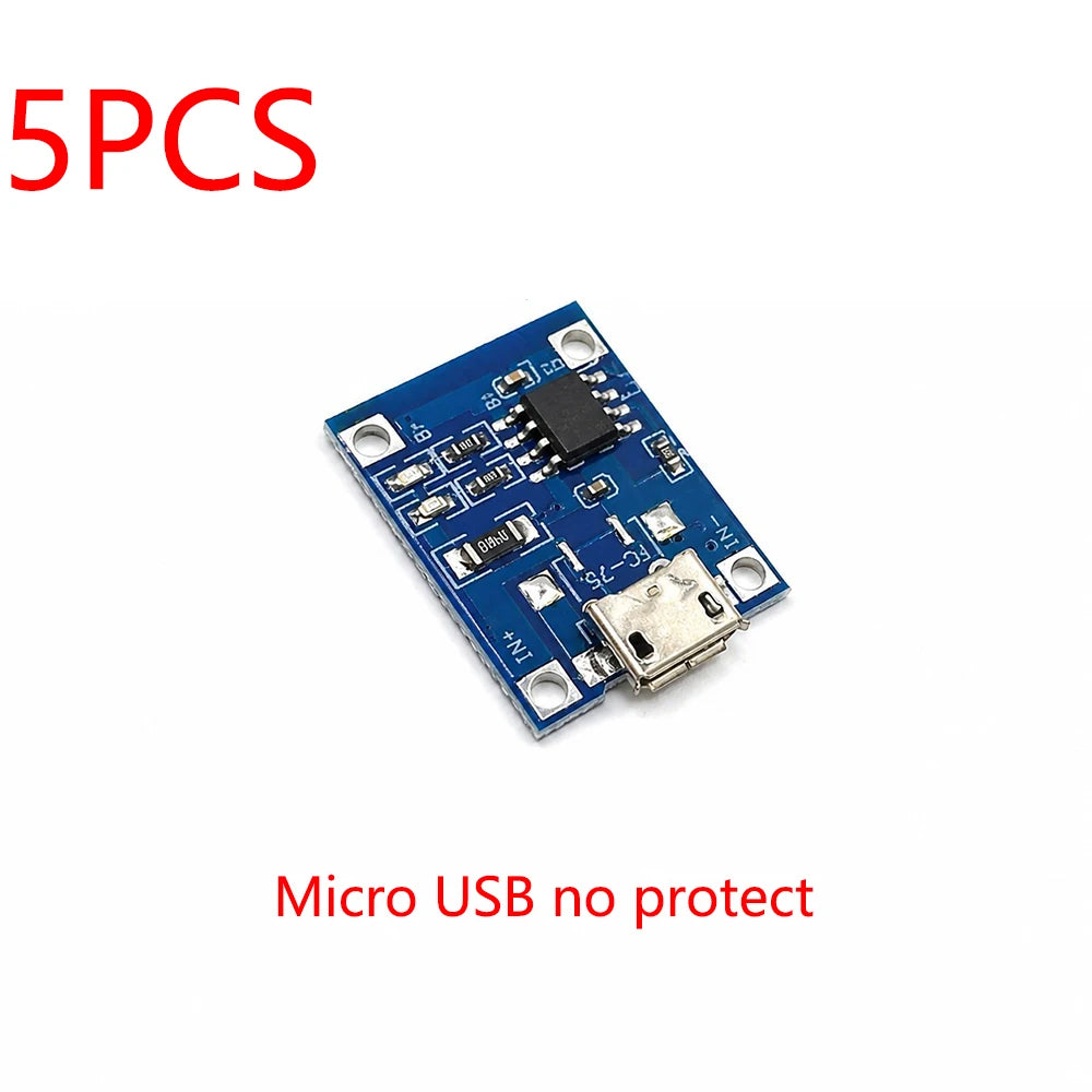 1/3/5pcs Type-C Micro Mini USB 5V 1A 18650 TP4056 Lithium Battery Charger Module Charging Board With Protection Dual Functions