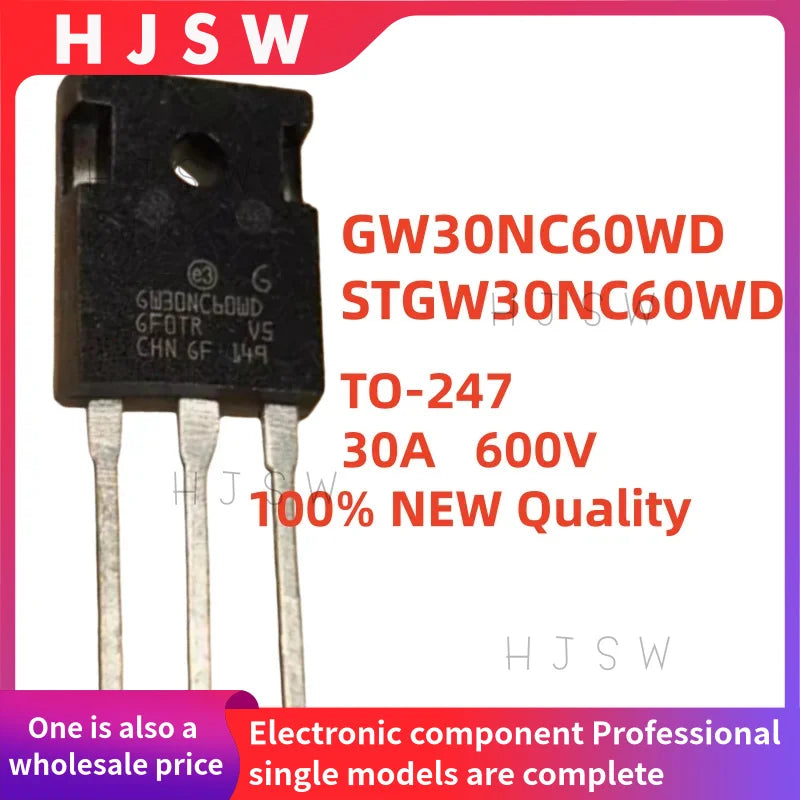 5/10/20PCS 100% Brand New and Quality STGW30NC60WD GW30NC60WD TO-247 30A 600V IGBT Field-Effect Transistor