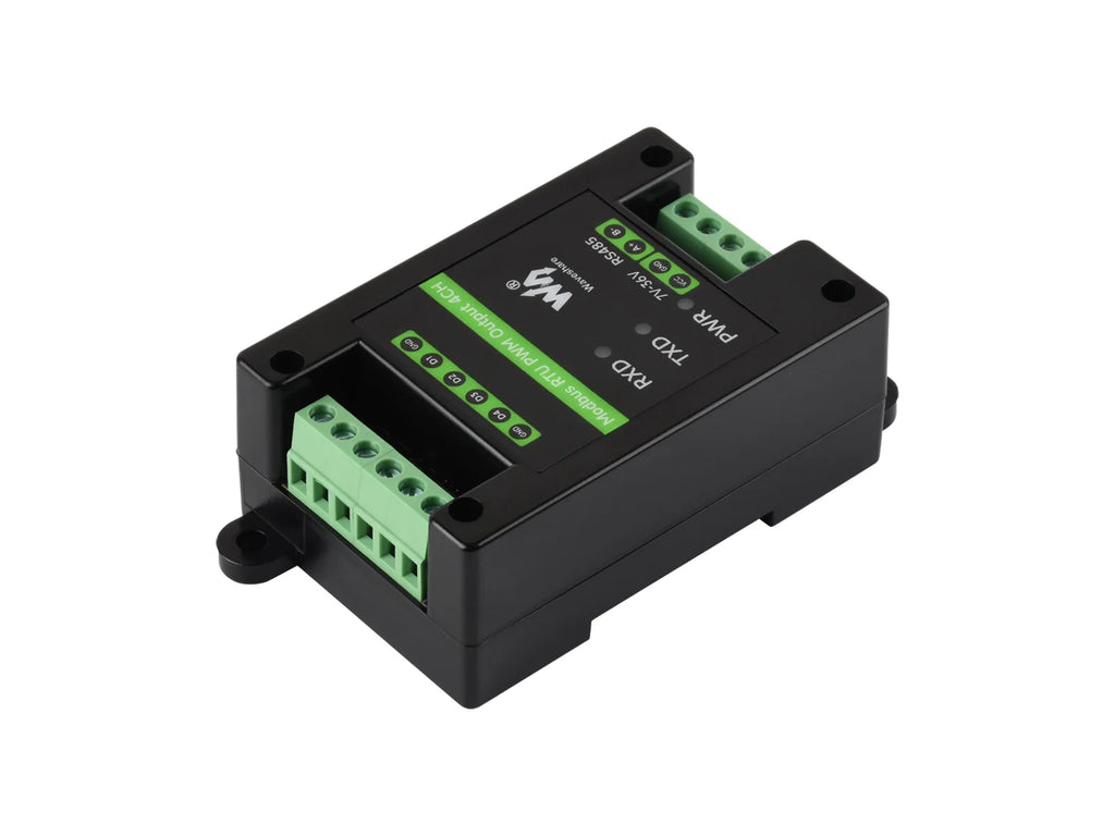 Industrial 4-Ch PWM Output Module, Modbus RTU Protocol, Isolated RS485 Interface, Adjustable Frequency and Duty Cycle, With Vari