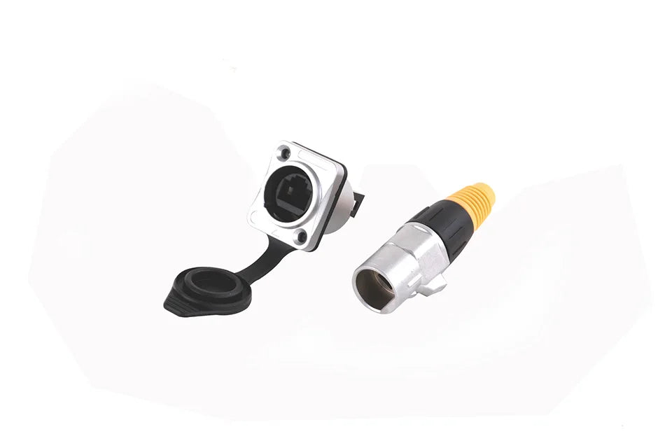 10pcs Waterproof D type RJ45 Connector Female to Female Socket Metal Shell Chassis Panel Mount Network Ethernet RJ45 Adapter